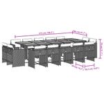 Casa si Gradina - Gradina si terasa - Mobilier exterior - Seturi mobila gradina - Set mobilier de gradina cu perne, 15 piese, negru, poliratan - Infinity.ro