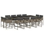 Casa si Gradina - Gradina si terasa - Mobilier exterior - Seturi mobila gradina - Set mobilier de gradina cu perne, 13 piese, gri, poliratan - Infinity.ro