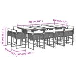 Casa si Gradina - Gradina si terasa - Mobilier exterior - Seturi mobila gradina - Set mobilier de gradina cu perne, 13 piese, gri, poliratan - Infinity.ro