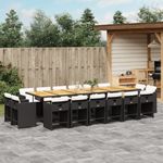 Casa si Gradina - Gradina si terasa - Mobilier exterior - Seturi mobila gradina - Set mobilier de gradina cu perne, 17 piese, negru, poliratan - Infinity.ro