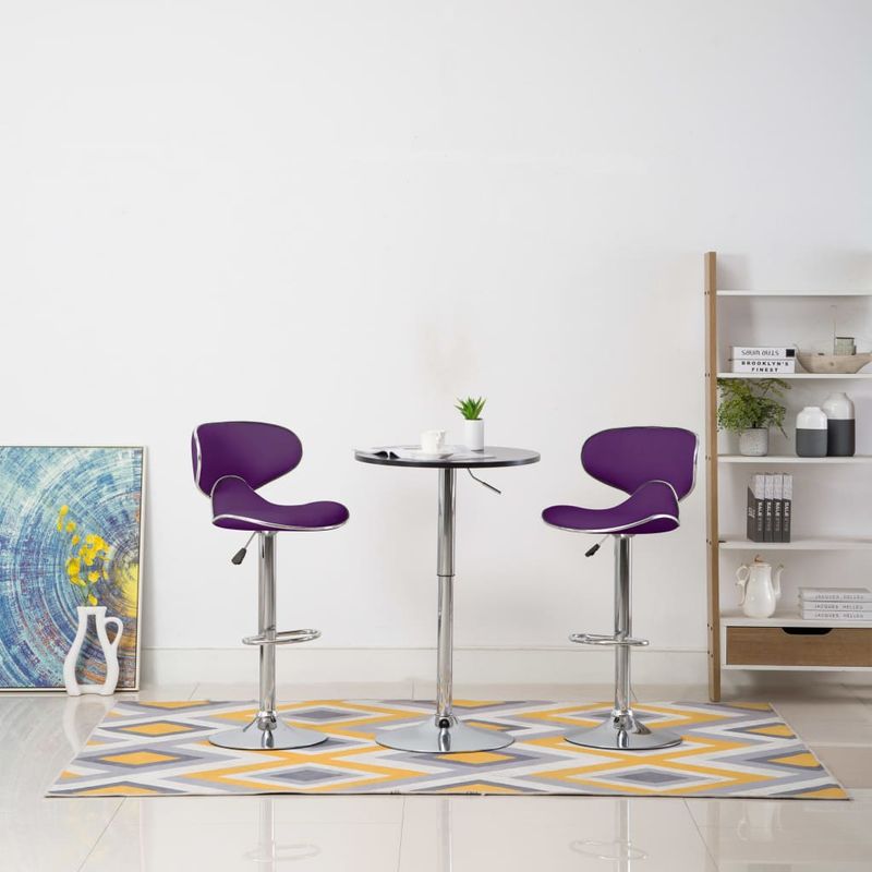 Casa si Gradina - Mobilier - Scaune si fotolii - Scaune - Scaune de bar, 2 buc., violet, piele ecologica - Infinity.ro