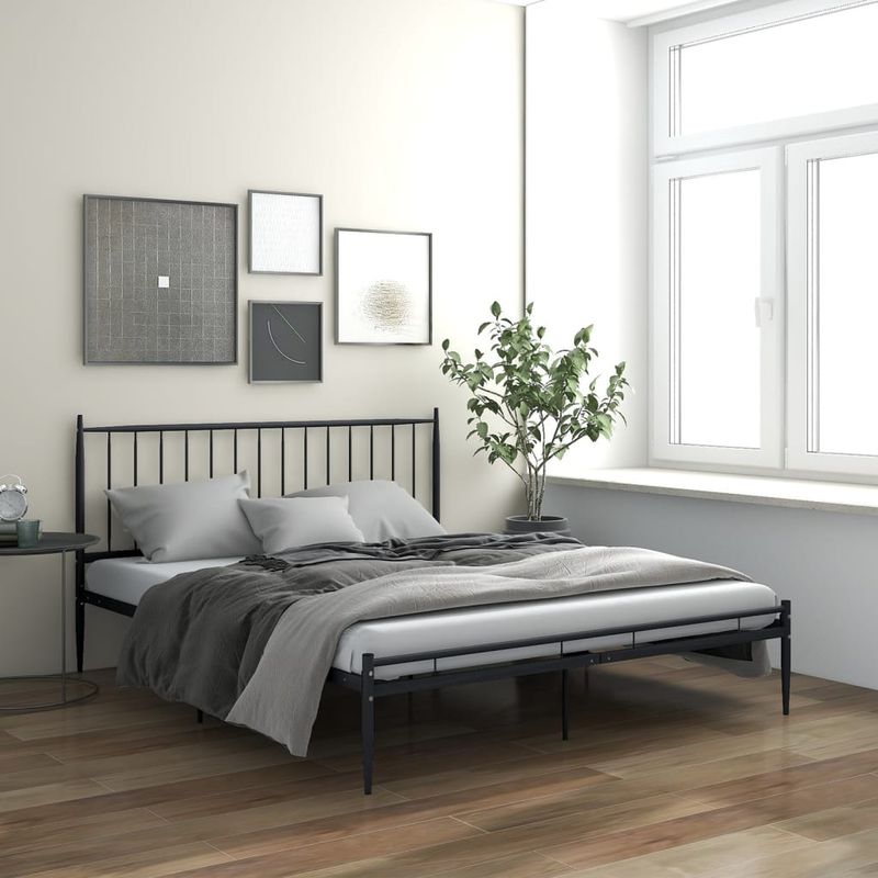 Casa si Gradina - Mobilier - Paturi si accesorii - Paturi - Cadru de pat, negru, 200x200 cm, metal - Infinity.ro