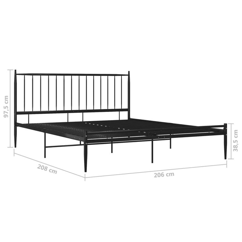 Casa si Gradina - Mobilier - Paturi si accesorii - Paturi - Cadru de pat, negru, 200x200 cm, metal - Infinity.ro