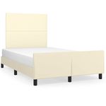 Casa si Gradina - Mobilier - Paturi si accesorii - Paturi - Cadru de pat fara saltea crema 120x190 cm piele artificiala - Infinity.ro