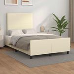 Casa si Gradina - Mobilier - Paturi si accesorii - Paturi - Cadru de pat fara saltea crema 120x190 cm piele artificiala - Infinity.ro