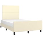 Casa si Gradina - Mobilier - Paturi si accesorii - Paturi - Cadru de pat fara saltea crema 120x190 cm piele artificiala - Infinity.ro