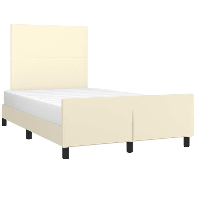 Casa si Gradina - Mobilier - Paturi si accesorii - Paturi - Cadru de pat fara saltea crema 120x190 cm piele artificiala - Infinity.ro