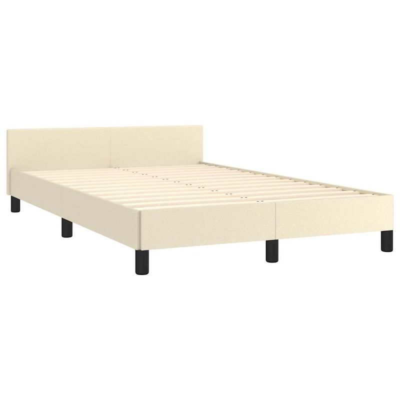 Casa si Gradina - Mobilier - Paturi si accesorii - Paturi - Cadru de pat fara saltea crema 120x190 cm piele artificiala - Infinity.ro