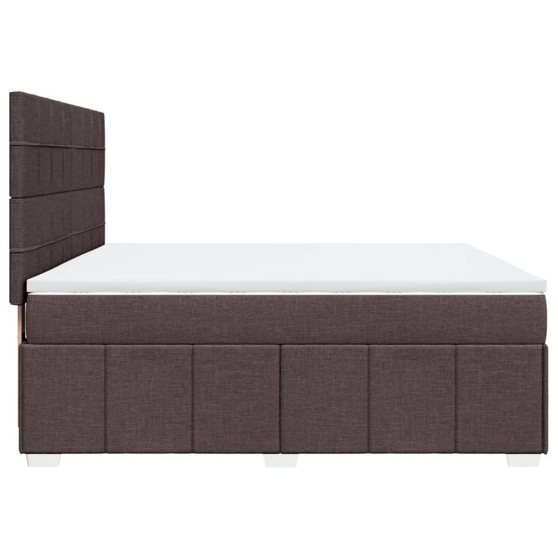 Casa si Gradina - Mobilier - Paturi si accesorii - Paturi - Pat continental cu saltea maro inchis 180x200cm material textil - Infinity.ro