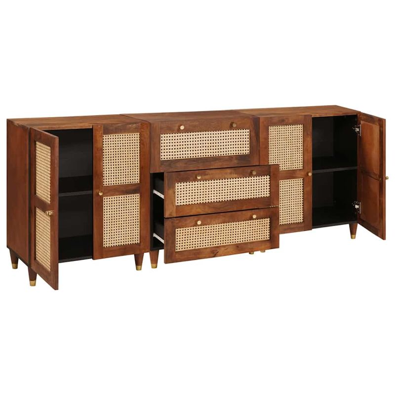 Casa si Gradina - Mobilier - Dulapuri si sifoniere - Dulapuri - Set de bufet 3 pcs Maro 180 x 33 x 75 cm Lemn masiv de mango - Infinity.ro