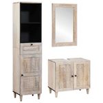 Casa si Gradina - Mobilier - Seturi de mobilier - Seturi baie - Set de mobilier pentru baie cu usa 3 pcs Alb 38 x 33 x 160 cm - Infinity.ro