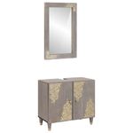 Casa si Gradina - Mobilier - Seturi de mobilier - Seturi baie - Set de mobilier pentru baie Pe perete 2 pcs Gri 62 x 33 x 58 cm - Infinity.ro