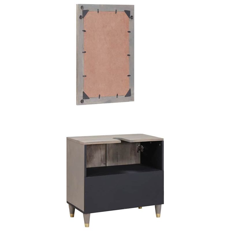 Casa si Gradina - Mobilier - Seturi de mobilier - Seturi baie - Set de mobilier pentru baie Pe perete 2 pcs Gri 62 x 33 x 58 cm - Infinity.ro