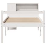 Casa si Gradina - Mobilier - Paturi si accesorii - Paturi - Pat cu biblioteca fara saltea, alb, 75x190 cm, lemn masiv pin - Infinity.ro