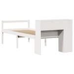 Casa si Gradina - Mobilier - Paturi si accesorii - Paturi - Pat cu biblioteca fara saltea, alb, 75x190 cm, lemn masiv pin - Infinity.ro
