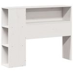 Casa si Gradina - Mobilier - Paturi si accesorii - Paturi - Pat cu biblioteca fara saltea, alb, 75x190 cm, lemn masiv pin - Infinity.ro