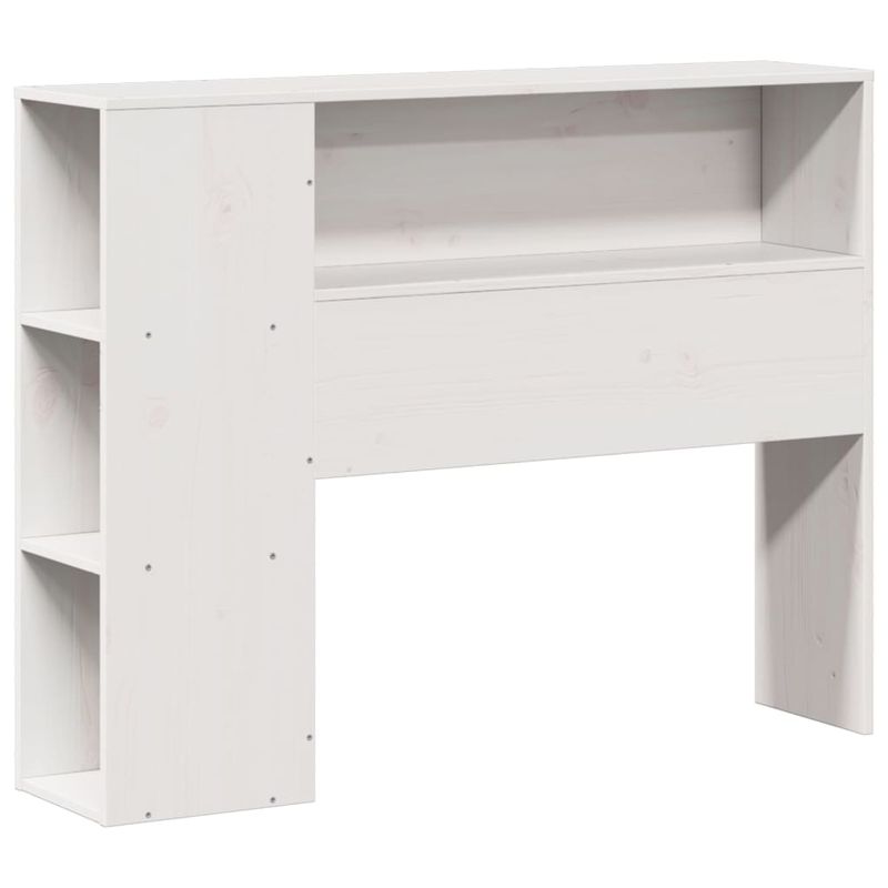 Casa si Gradina - Mobilier - Paturi si accesorii - Paturi - Pat cu biblioteca fara saltea, alb, 75x190 cm, lemn masiv pin - Infinity.ro