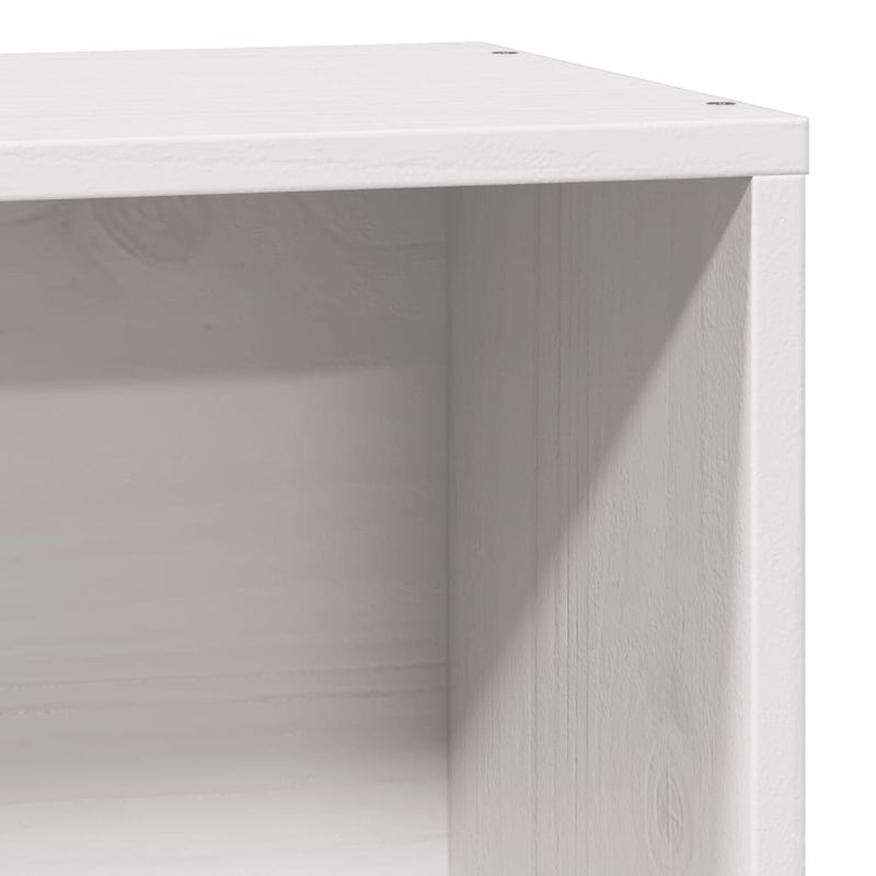 Casa si Gradina - Mobilier - Paturi si accesorii - Paturi - Pat cu biblioteca fara saltea, alb, 75x190 cm, lemn masiv pin - Infinity.ro