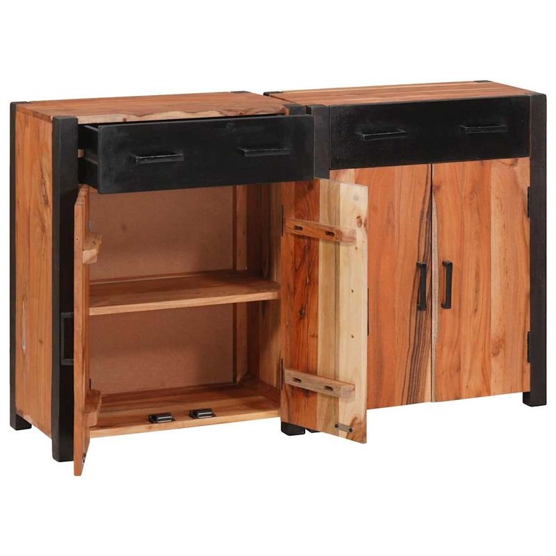 Casa si Gradina - Mobilier - Comode si corpuri - Comode - Bufet 2 pcs Maro 110 x 30 x 75 cm Lemn masiv de acacia - Infinity.ro