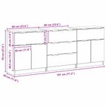 Casa si Gradina - Mobilier - Comode si corpuri - Comode - Bufet 3 pcs Stejar negru 60 x 30 x 70 cm Lemn compozit - Infinity.ro