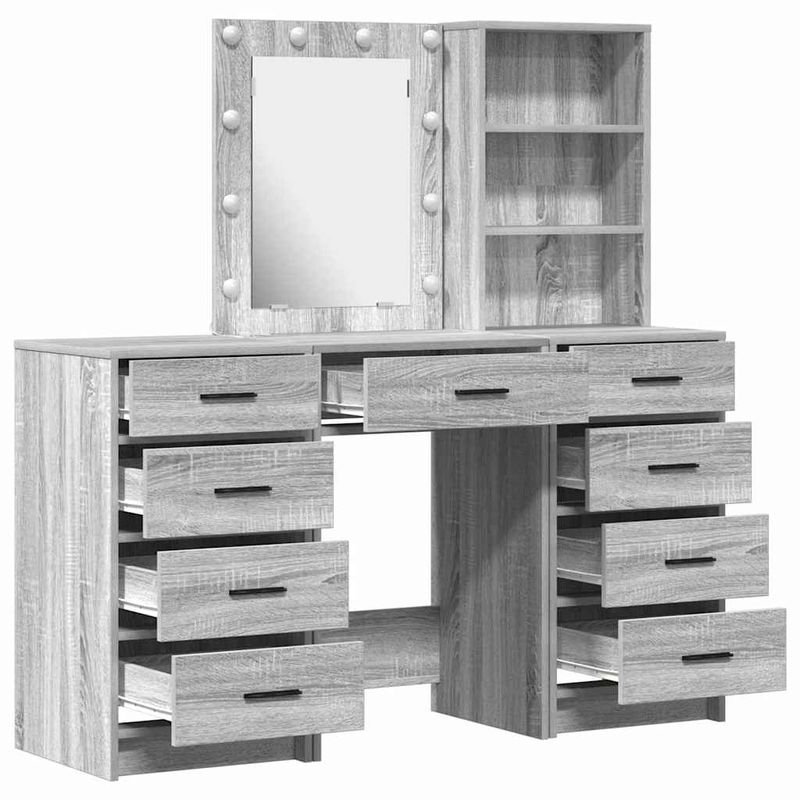 Casa si Gradina - Mobilier - Comode si corpuri - Masute de toaleta - Masa de Machiaj 3 pcs Gri 40 x 41 x 135 cm Lemn compozit - Infinity.ro