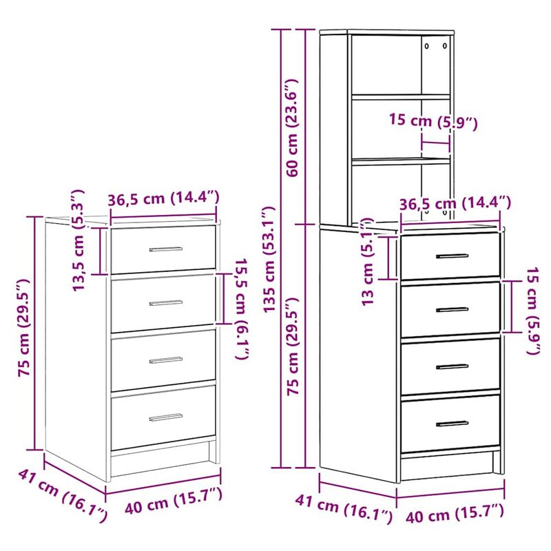 Casa si Gradina - Mobilier - Comode si corpuri - Masute de toaleta - Masa de Machiaj 3 pcs Gri 40 x 41 x 135 cm Lemn compozit - Infinity.ro