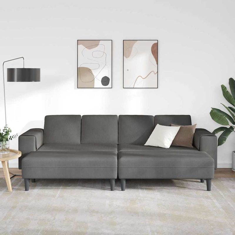 Casa si Gradina - Mobilier - Canapele si coltare - Canapele - Canapea din material textil cu perna Gri inchis Tesatura de catifea - Infinity.ro