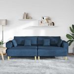 Casa si Gradina - Mobilier - Canapele si coltare - Canapele - Canapea din material textil cu perna 3 pcs albastru 208 cm tesatura - Infinity.ro