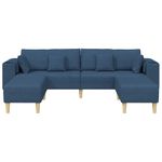 Casa si Gradina - Mobilier - Canapele si coltare - Canapele - Canapea din material textil cu perna 3 pcs albastru 208 cm tesatura - Infinity.ro