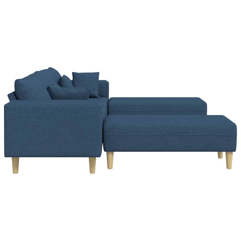 Casa si Gradina - Mobilier - Canapele si coltare - Canapele - Canapea din material textil cu perna 3 pcs albastru 208 cm tesatura - Infinity.ro