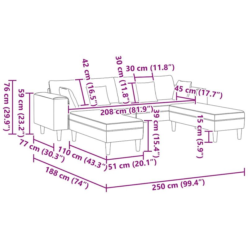 Casa si Gradina - Mobilier - Canapele si coltare - Canapele - Canapea din material textil cu perna 3 pcs albastru 208 cm tesatura - Infinity.ro