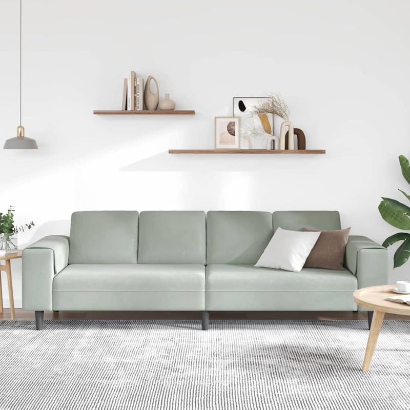 Casa si Gradina - Mobilier - Canapele si coltare - Canapele - Set de canapea Gri deschis Catifea - Infinity.ro