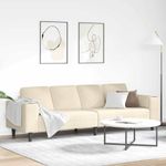 Casa si Gradina - Mobilier - Canapele si coltare - Canapele - Canapea din material textil cu perna Crem 208 cm Tesatura de catifea - Infinity.ro
