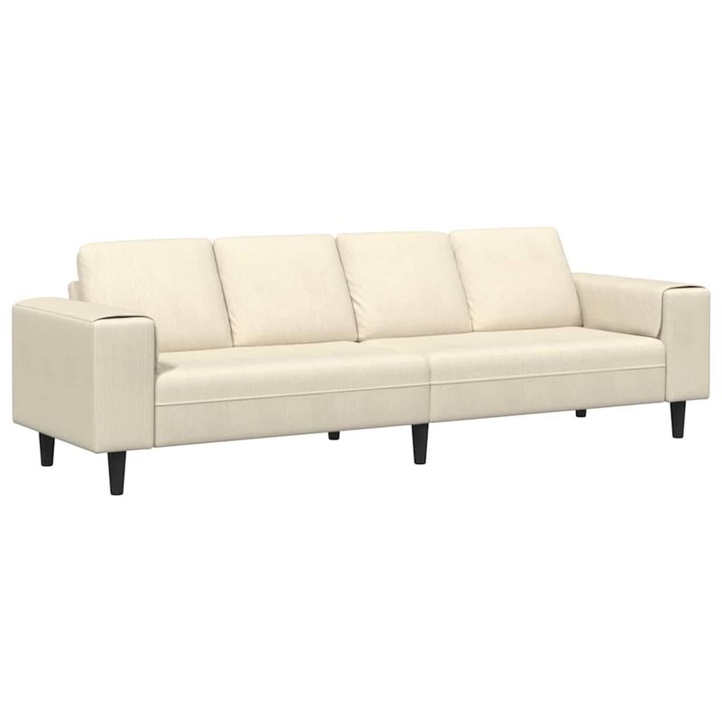 Casa si Gradina - Mobilier - Canapele si coltare - Canapele - Canapea din material textil cu perna Crem 208 cm Tesatura de catifea - Infinity.ro