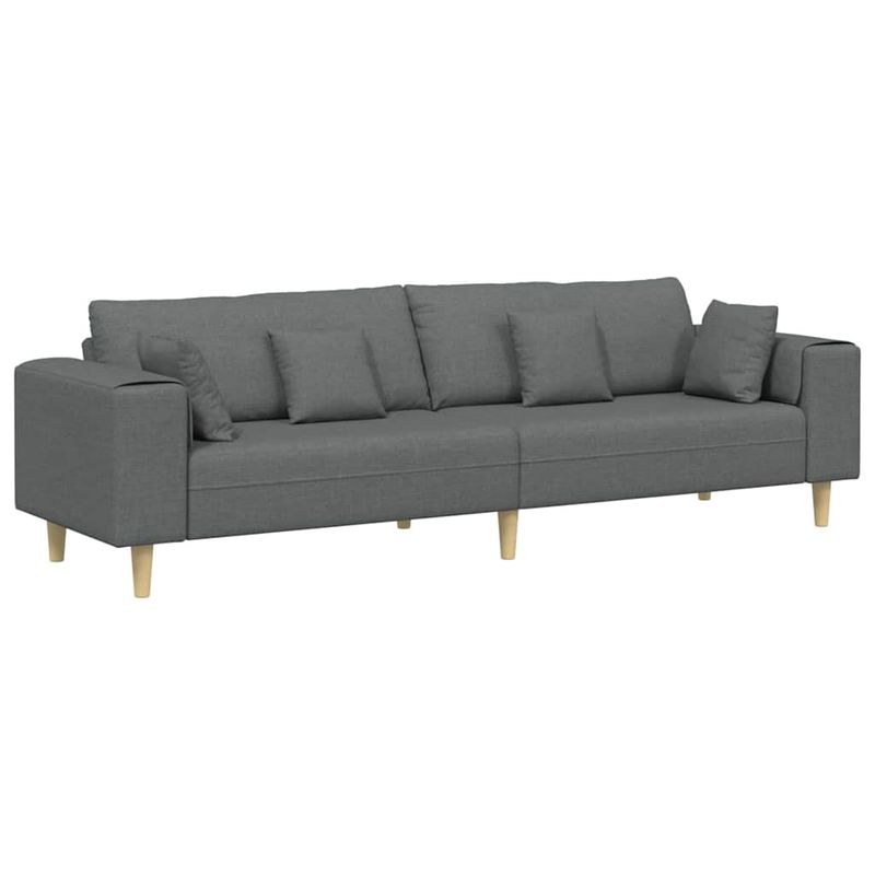 Casa si Gradina - Mobilier - Canapele si coltare - Canapele - Canapea din material textil cu perna Gri inchis 208 cm tesatura - Infinity.ro