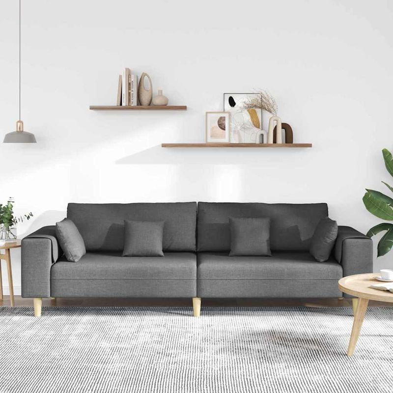 Casa si Gradina - Mobilier - Canapele si coltare - Canapele - Canapea din material textil cu perna Gri inchis 208 cm tesatura - Infinity.ro