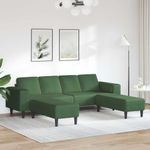 Casa si Gradina - Mobilier - Canapele si coltare - Canapele - Canapea din material textil cu perna Verde inchis Tesatura de catifea - Infinity.ro