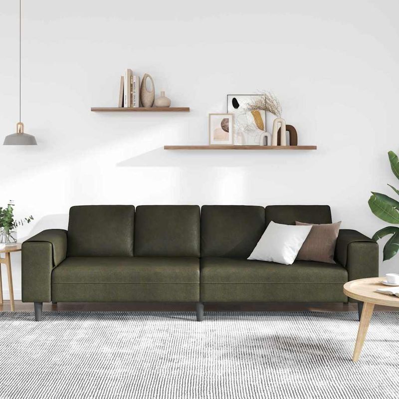 Casa si Gradina - Mobilier - Canapele si coltare - Canapele - Set de canapea Verde militar Piele ecologica de suede - Infinity.ro