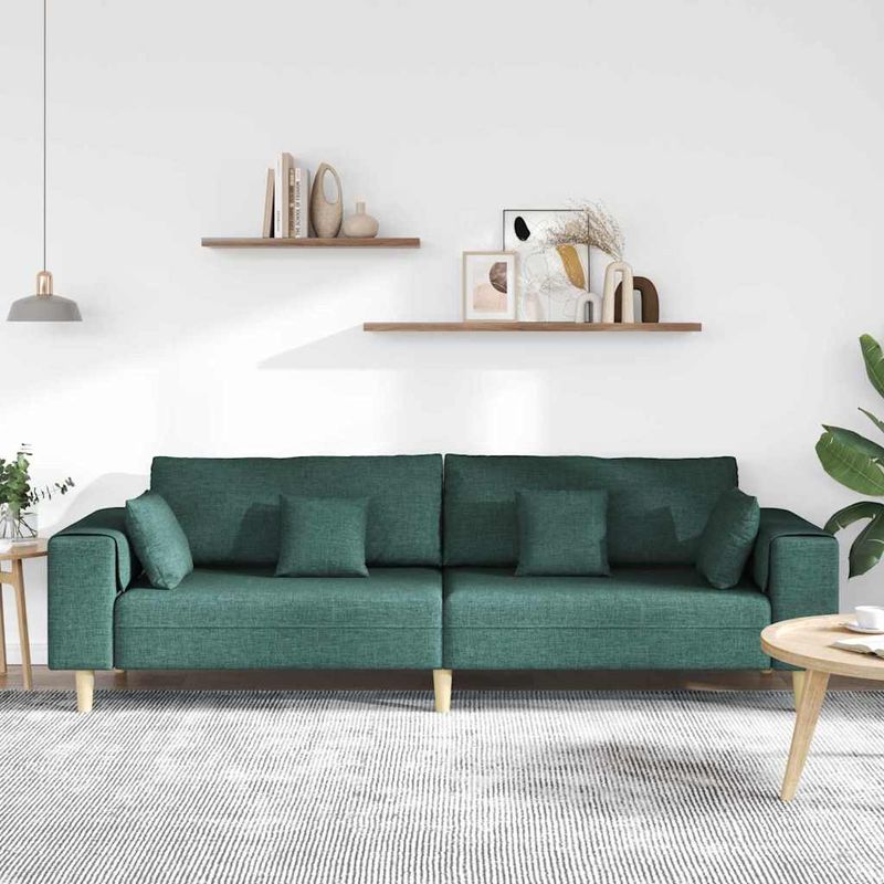 Casa si Gradina - Mobilier - Canapele si coltare - Canapele - Canapea din material textil cu perna Verde inchis 208 cm tesatura - Infinity.ro