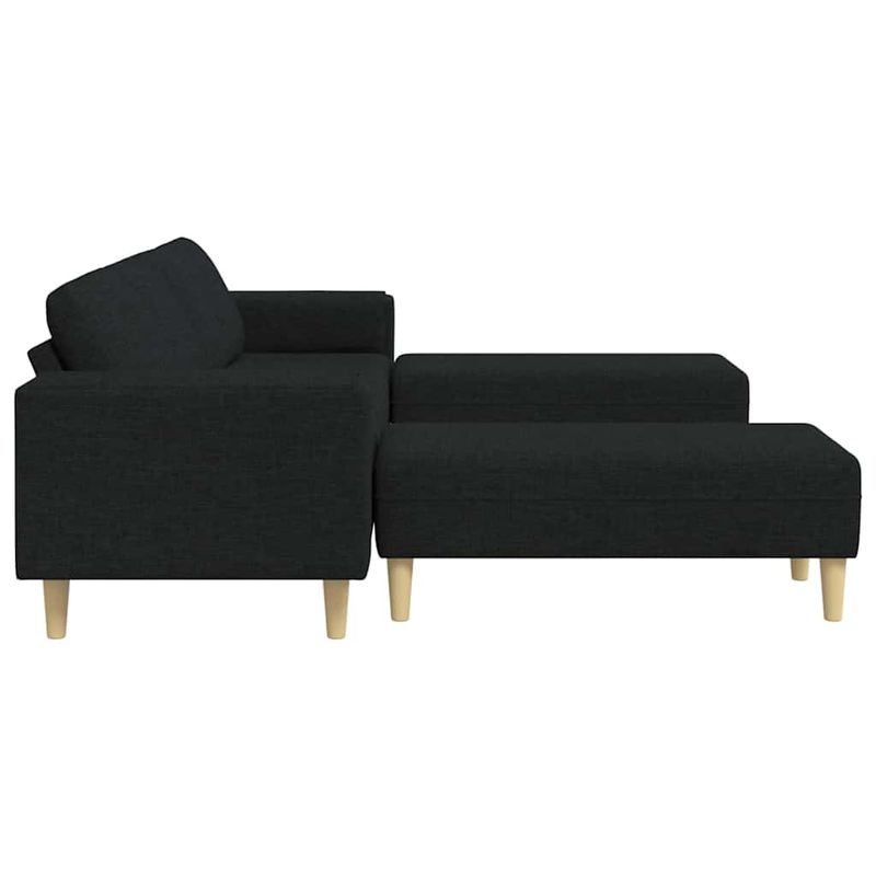 Casa si Gradina - Mobilier - Canapele si coltare - Canapele - Set de canapea 3 pcs Negru tesatura - Infinity.ro