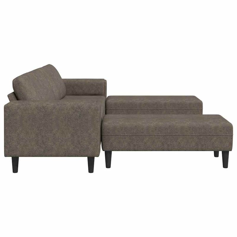 Casa si Gradina - Mobilier - Canapele si coltare - Canapele - Set de canapea 3 pcs Gri inchis Piele ecologica de suede - Infinity.ro
