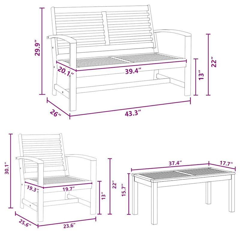 Casa si Gradina - Gradina si terasa - Mobilier exterior - Seturi mobila gradina - Set de canapele pentru gradina 5 pcs natural Lemn masiv de tec - Infinity.ro