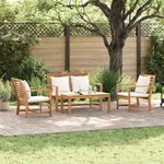 Casa si Gradina - Gradina si terasa - Mobilier exterior - Seturi mobila gradina - Set de canapele pentru gradina 4 pcs natural Lemn masiv de tec - Infinity.ro