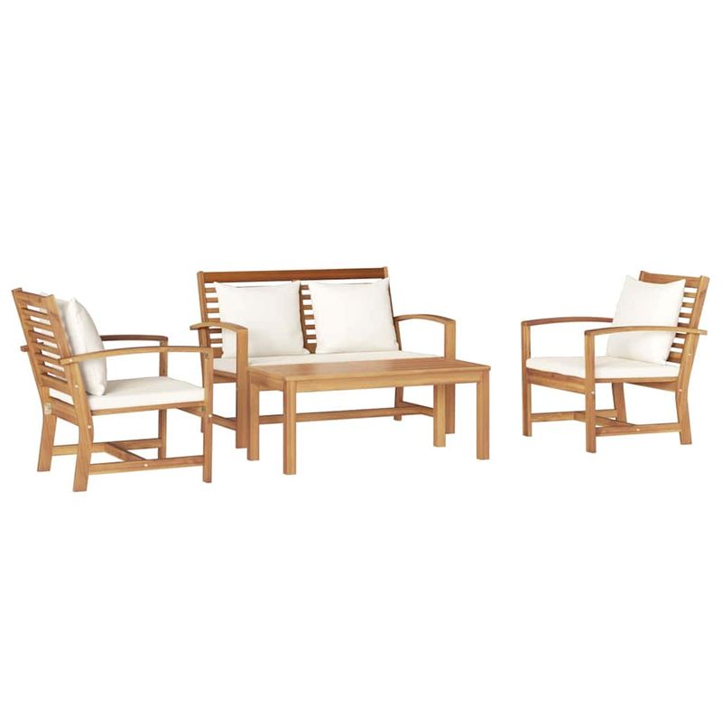 Casa si Gradina - Gradina si terasa - Mobilier exterior - Seturi mobila gradina - Set de canapele pentru gradina 4 pcs natural Lemn masiv de tec - Infinity.ro