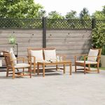 Casa si Gradina - Gradina si terasa - Mobilier exterior - Seturi mobila gradina - Set de canapele pentru gradina 4 pcs natural Lemn masiv de tec - Infinity.ro