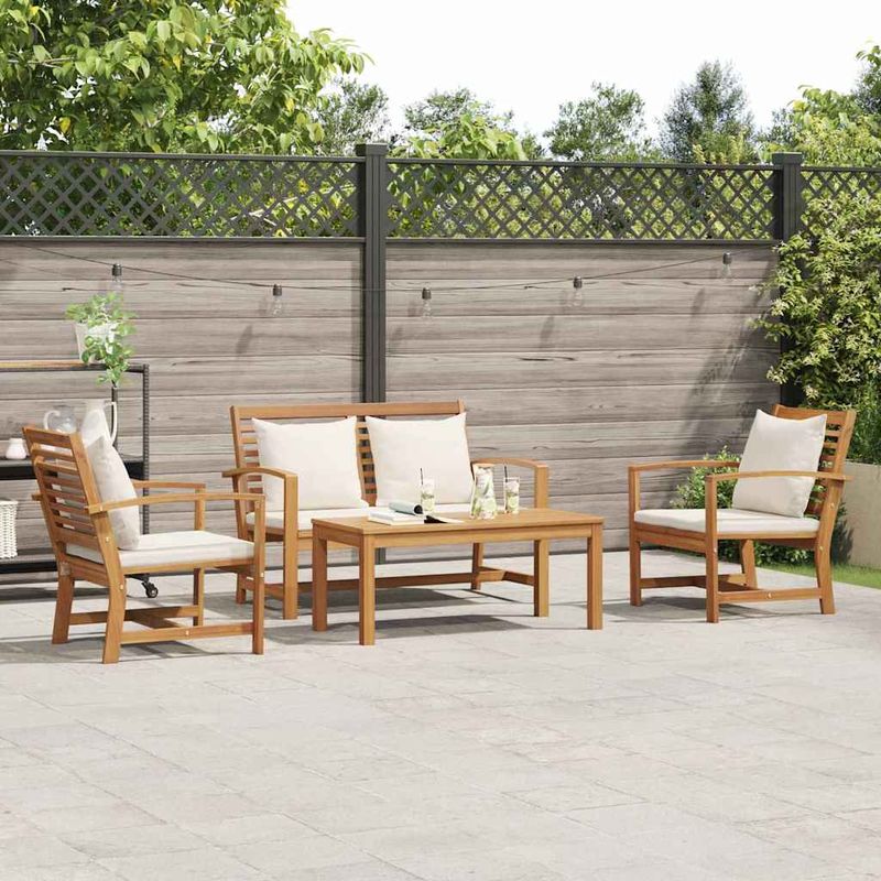 Casa si Gradina - Gradina si terasa - Mobilier exterior - Seturi mobila gradina - Set de canapele pentru gradina 4 pcs natural Lemn masiv de tec - Infinity.ro