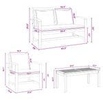 Casa si Gradina - Gradina si terasa - Mobilier exterior - Seturi mobila gradina - Set de canapele pentru gradina 4 pcs natural Lemn masiv de tec - Infinity.ro