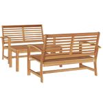 Casa si Gradina - Gradina si terasa - Mobilier exterior - Seturi mobila gradina - Set de canapele pentru gradina 3 pcs natural Lemn masiv de tec - Infinity.ro
