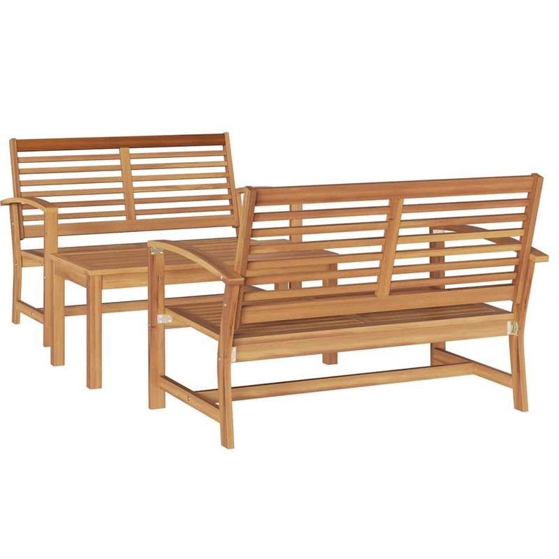 Casa si Gradina - Gradina si terasa - Mobilier exterior - Seturi mobila gradina - Set de canapele pentru gradina 3 pcs natural Lemn masiv de tec - Infinity.ro