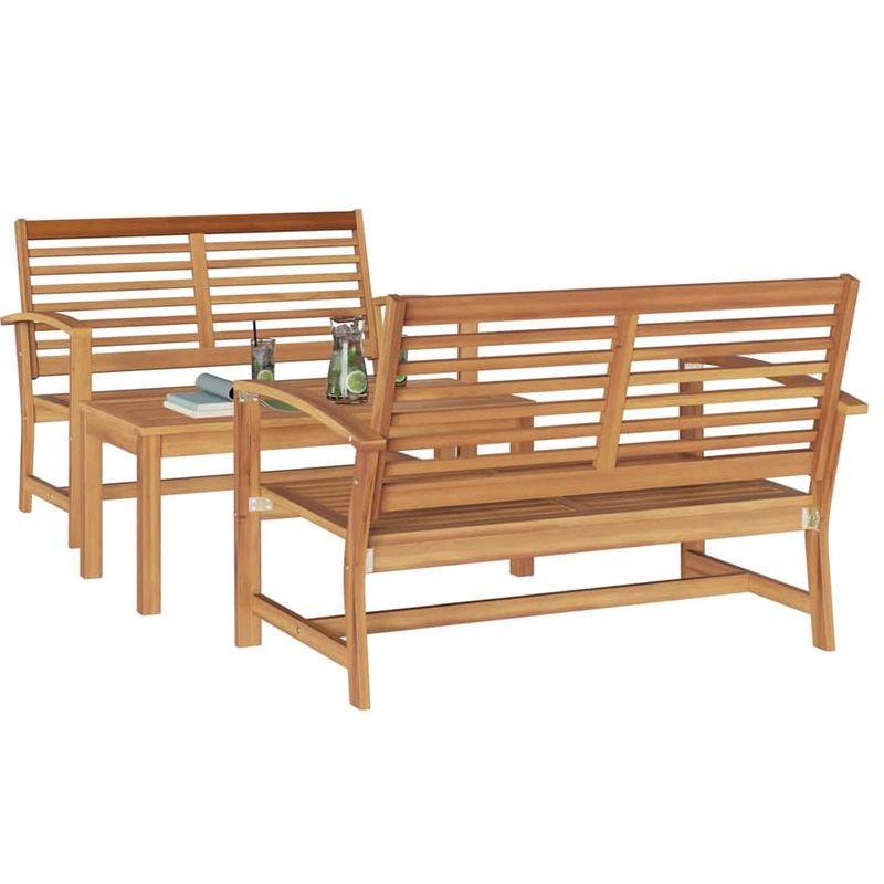 Casa si Gradina - Gradina si terasa - Mobilier exterior - Seturi mobila gradina - Set de canapele pentru gradina 3 pcs natural Lemn masiv de tec - Infinity.ro